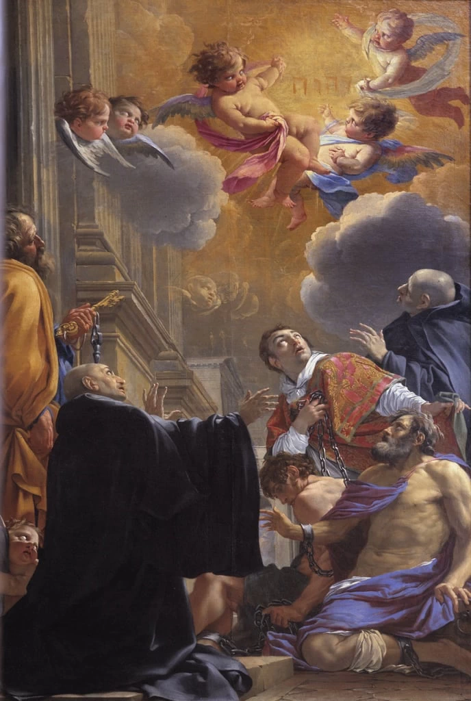 Saint Merry (o Saint Mederic), Vescovo di Parigi che consegna i prigionieri - Chiesa di Saint Merry, Parigi